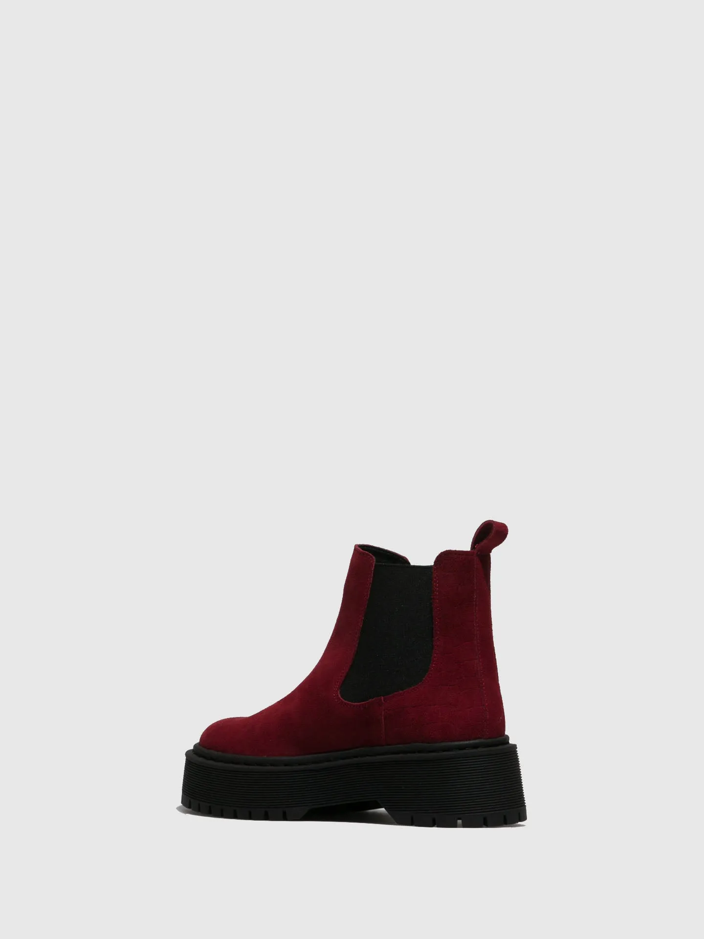 Red Elasticated Ankle Boots