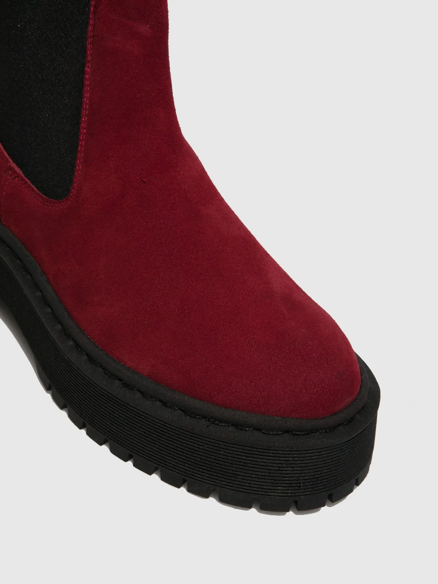Red Elasticated Ankle Boots