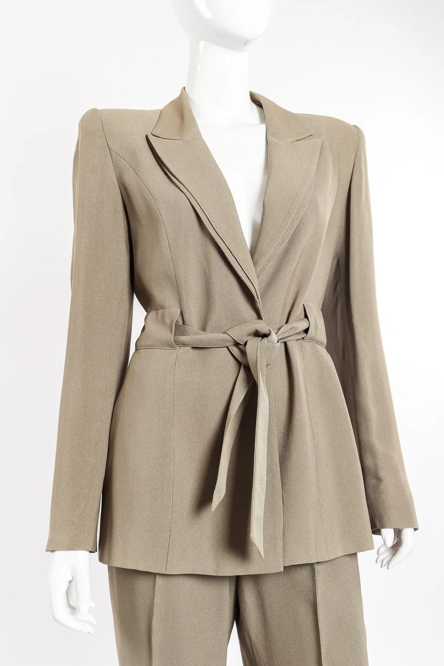 Relaxed Tie-Front Jacket & Pant Suit