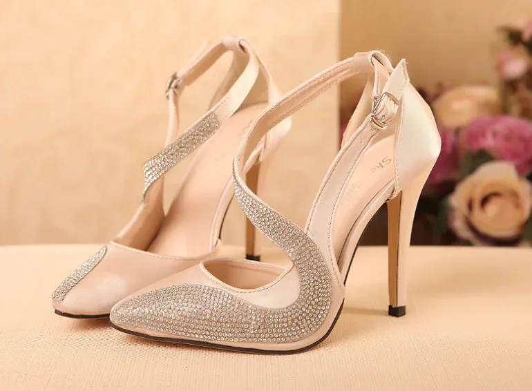 Rhinestone High Heels for Runway and Nightclub