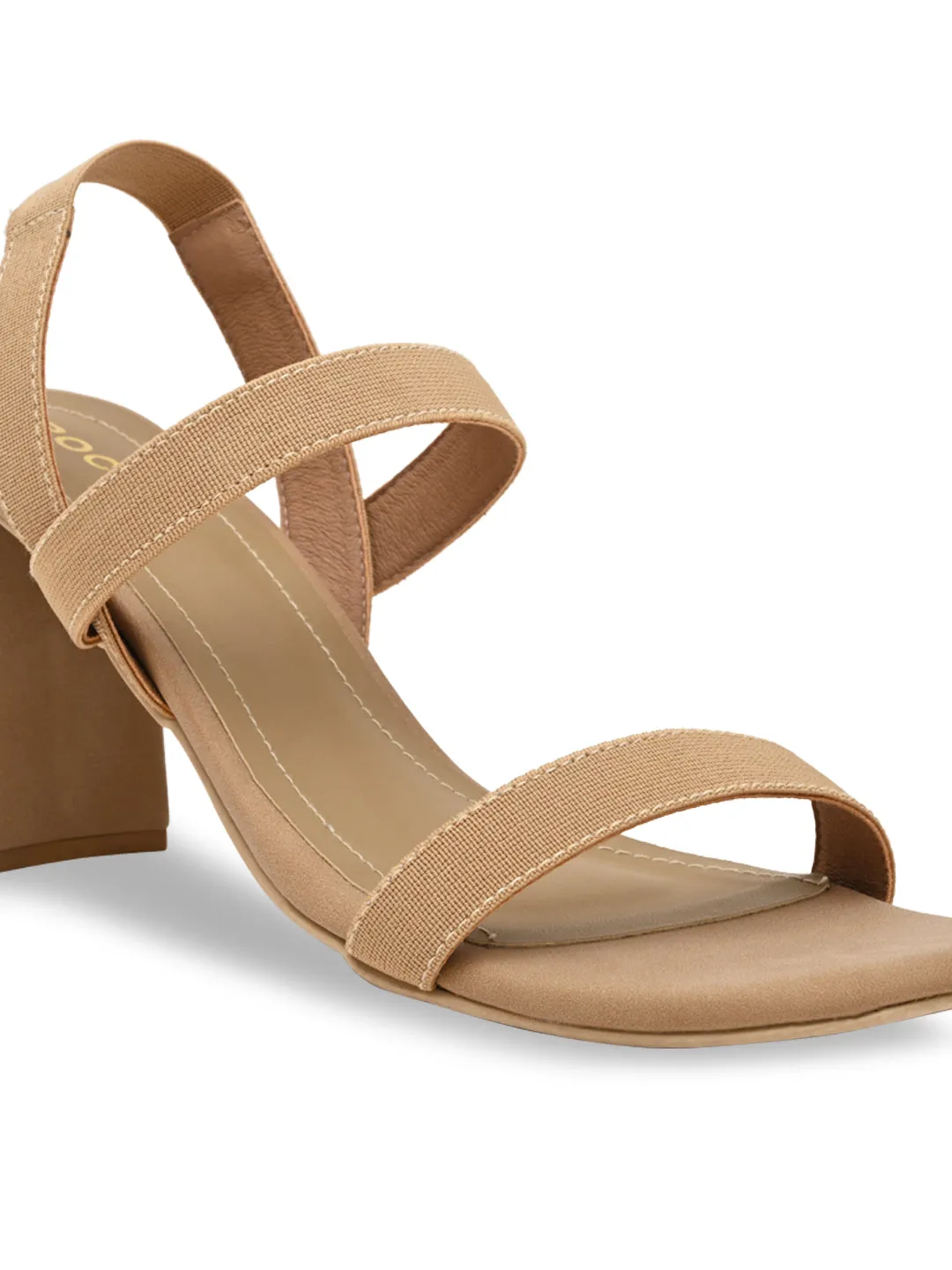 Rocia By Regal Beige Women Casual Strappy High Block Heel Sandals