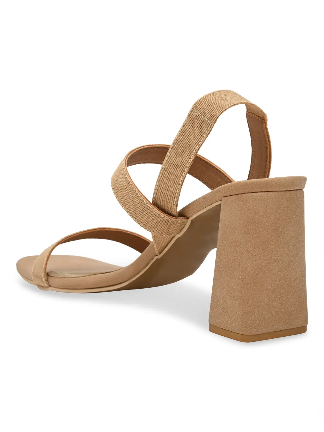 Rocia By Regal Beige Women Casual Strappy High Block Heel Sandals