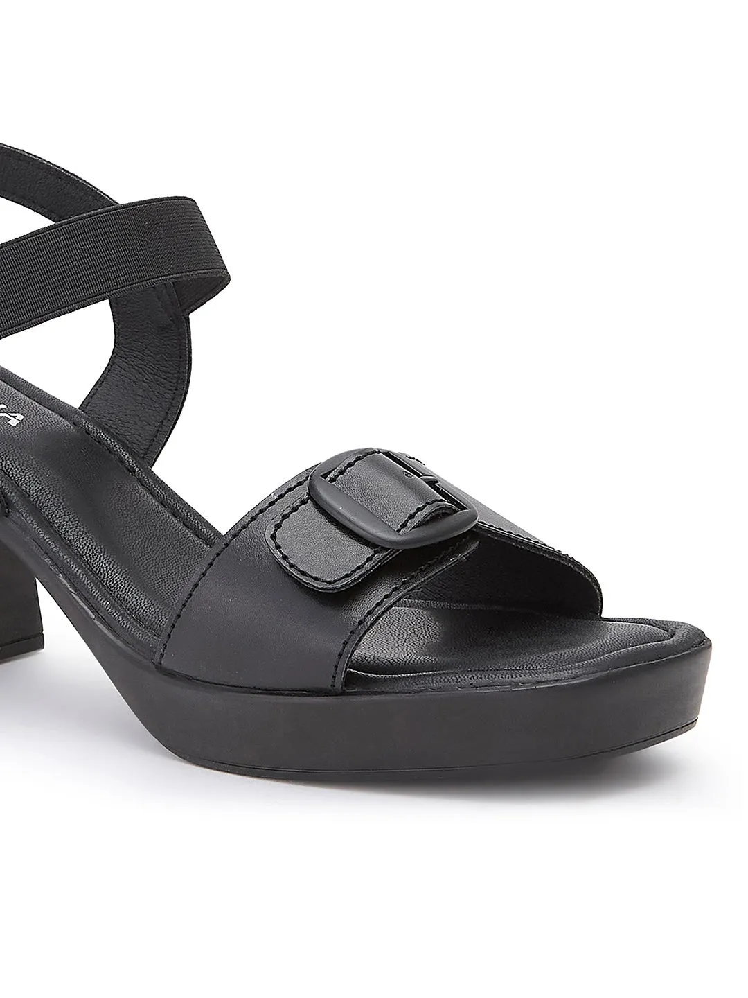 Rocia By Regal Black Women Casual Block Heel Sandals