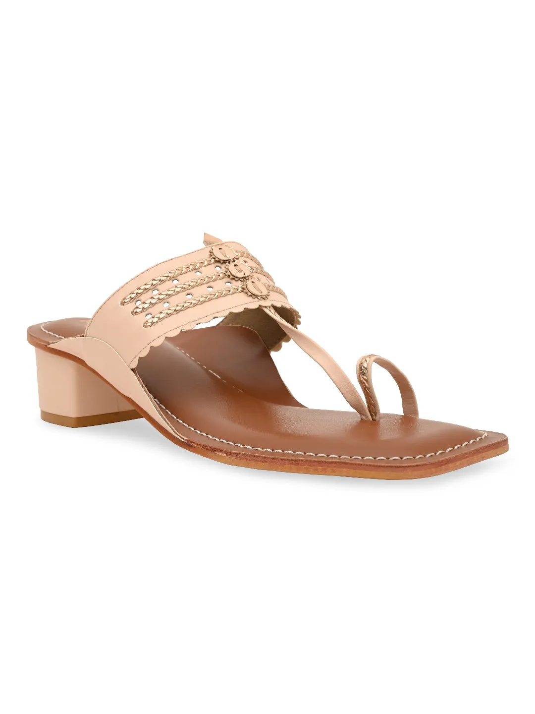 Rocia By Regal Pink Women Block Heel Kolhapuris