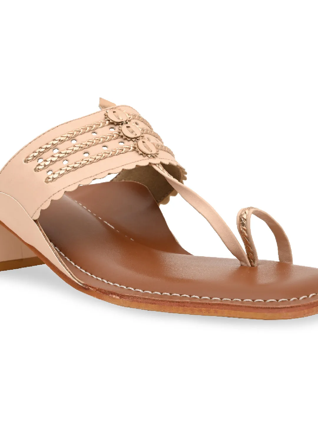 Rocia By Regal Pink Women Block Heel Kolhapuris