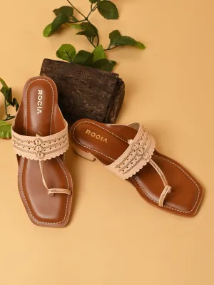 Rocia By Regal Pink Women Block Heel Kolhapuris