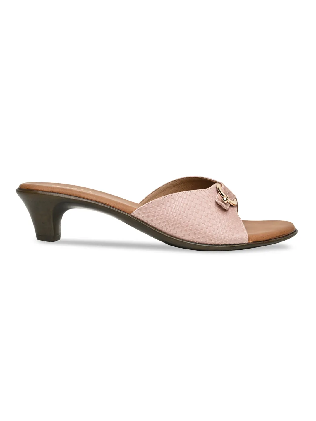 Rocia By Regal Pink Women Textured Kitten Heel Sandals