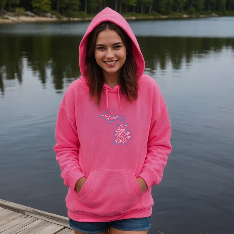 SALE "Michigan Fishing" Relaxed Fit Classic Unisex Hoodie