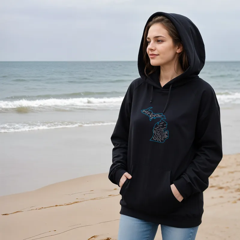 SALE "Michigan Fishing" Relaxed Fit Classic Unisex Hoodie