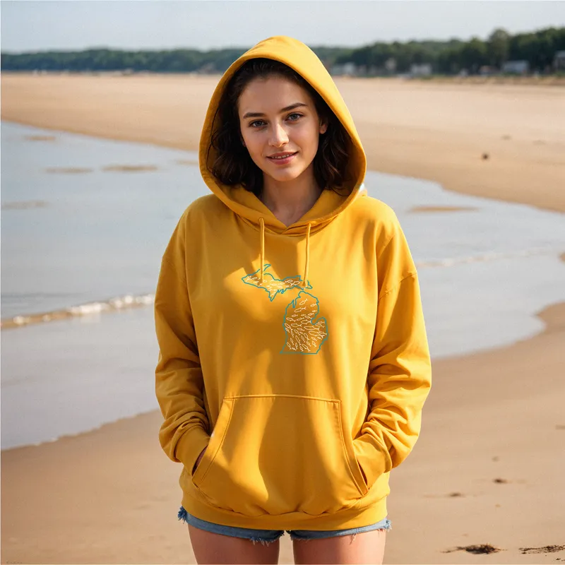 SALE "Michigan Fishing" Relaxed Fit Classic Unisex Hoodie