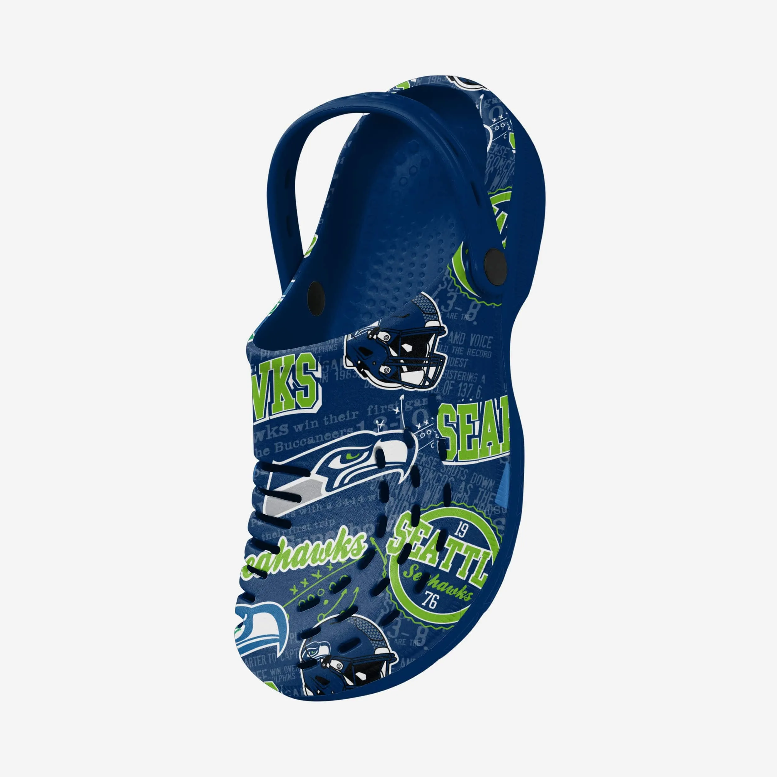 Seattle Seahawks Historic Print Clog With Strap