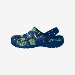 Seattle Seahawks Historic Print Clog With Strap