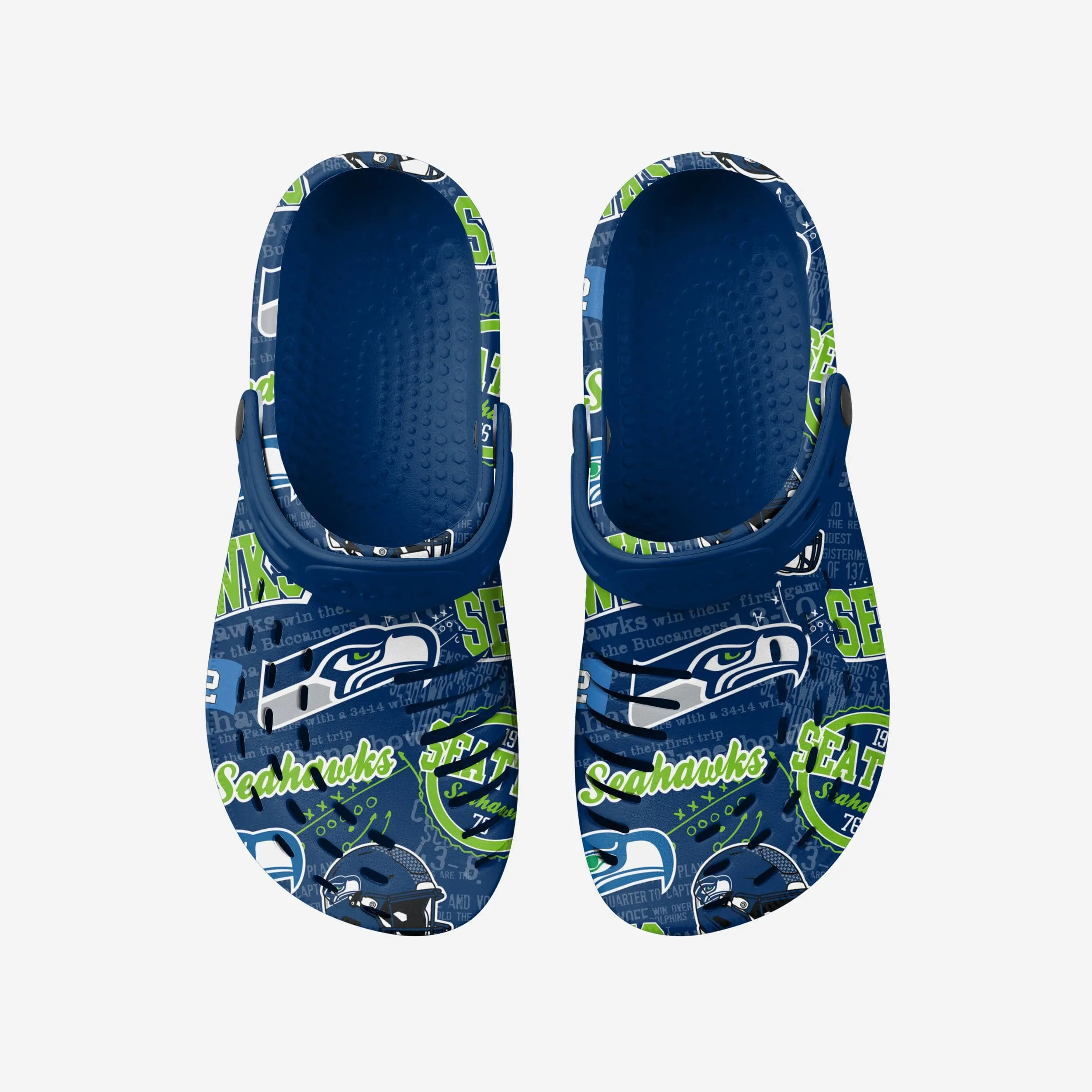 Seattle Seahawks Historic Print Clog With Strap