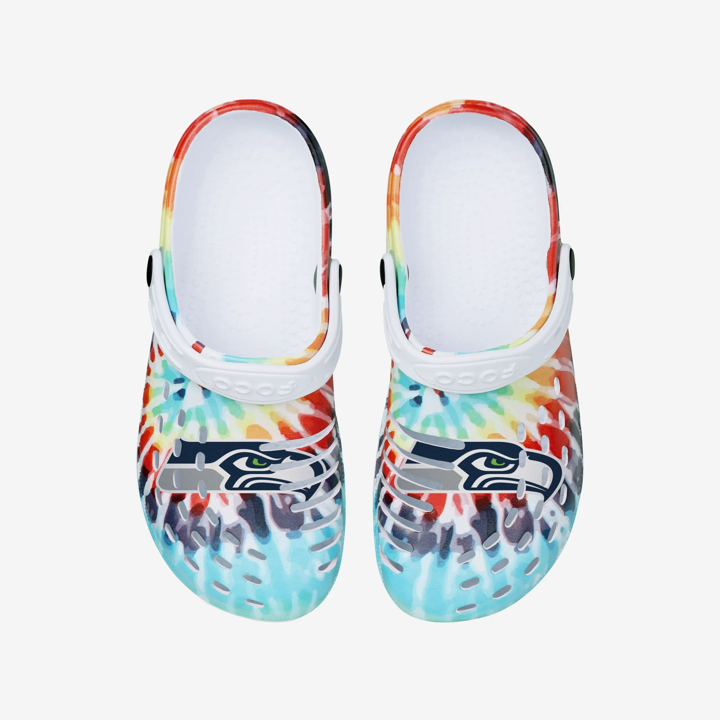 Seattle Seahawks Womens Tie-Dye Clog With Strap