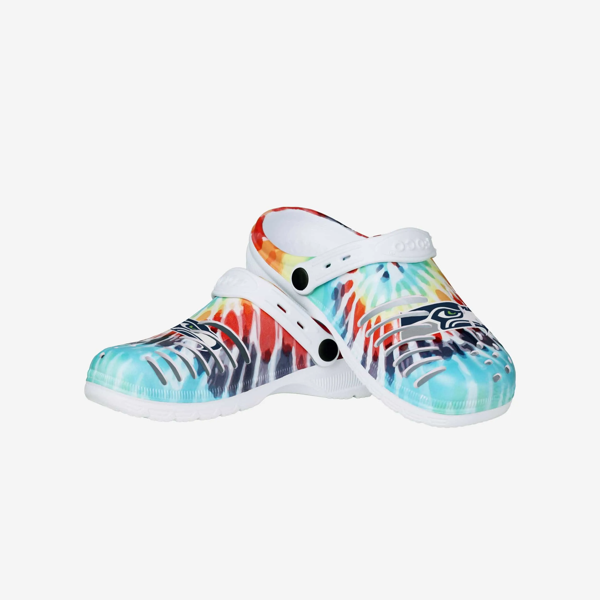 Seattle Seahawks Womens Tie-Dye Clog With Strap