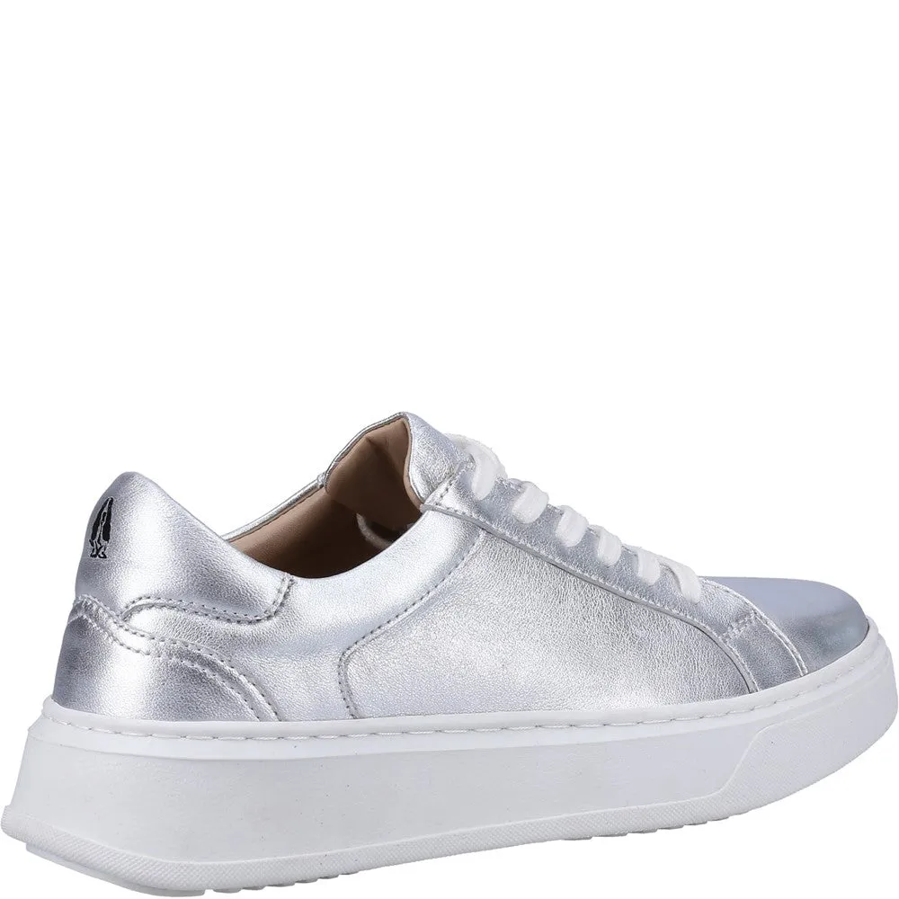 Silver Camille Lace-Up Cupsole Trainers