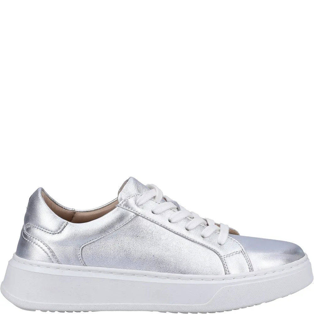 Silver Camille Lace-Up Cupsole Trainers