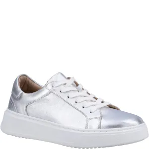 Silver Camille Lace-Up Cupsole Trainers