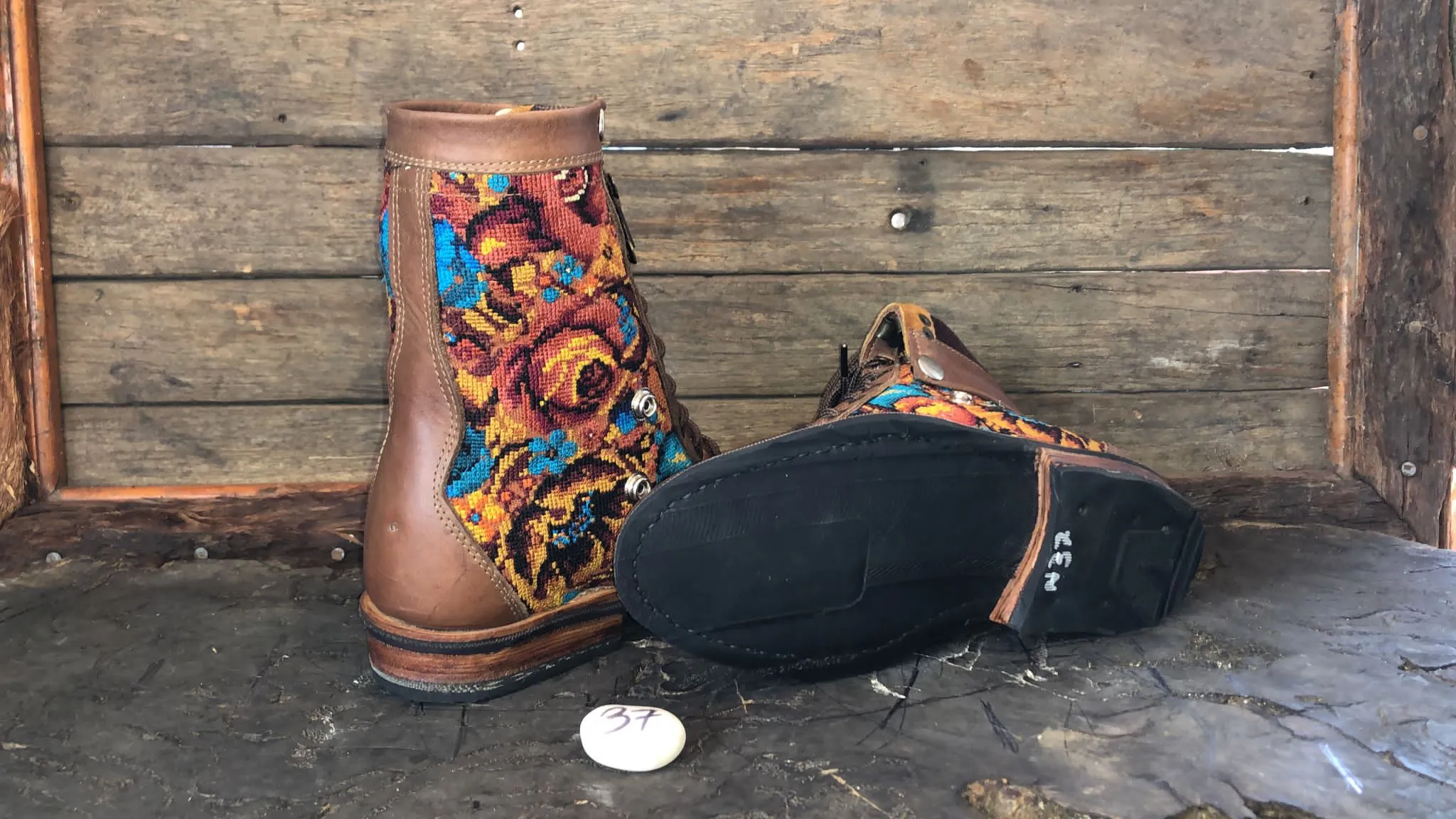 Size 37 Gypsy Boots - Autumn Rose Garden