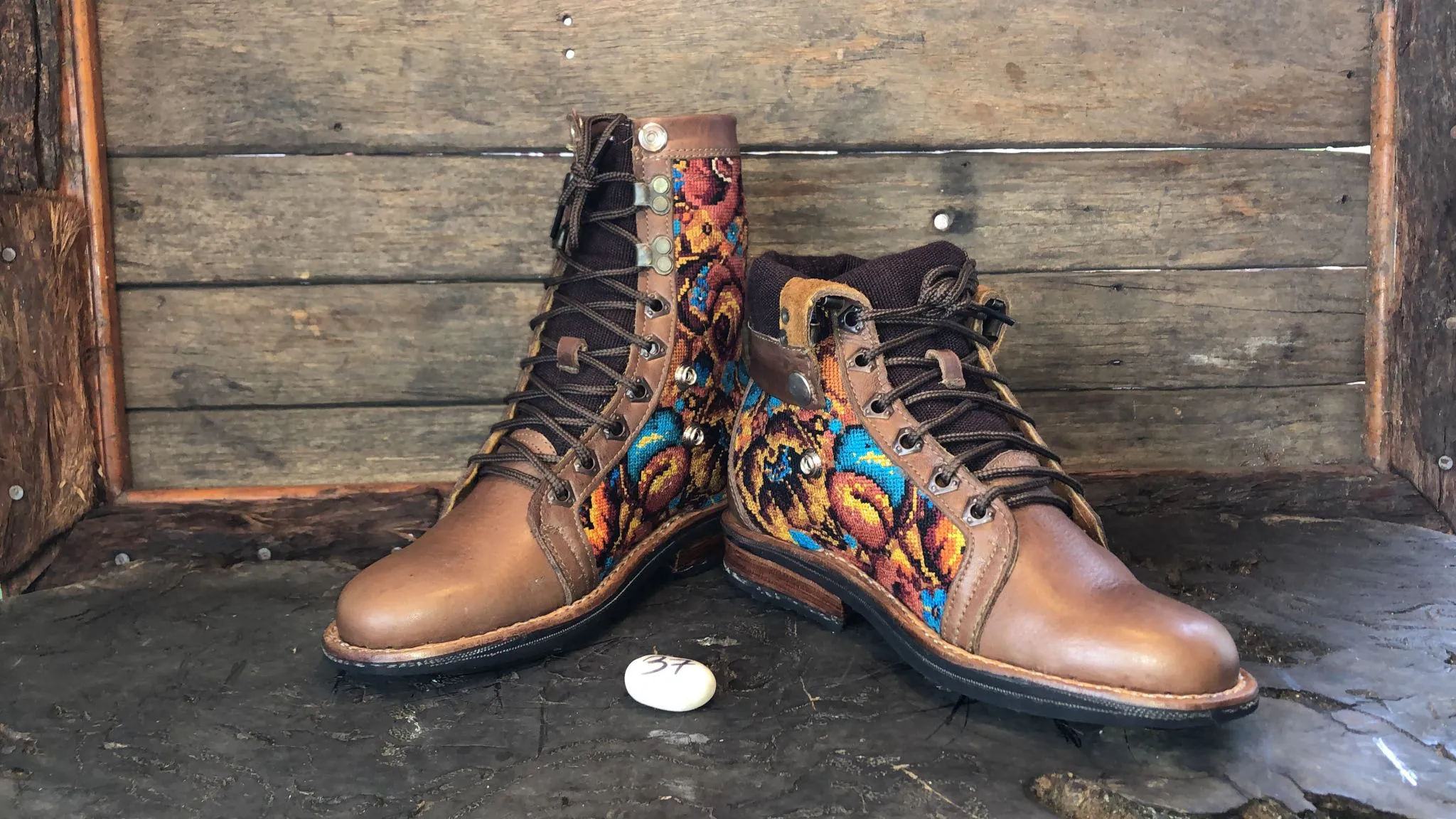 Size 37 Gypsy Boots - Autumn Rose Garden