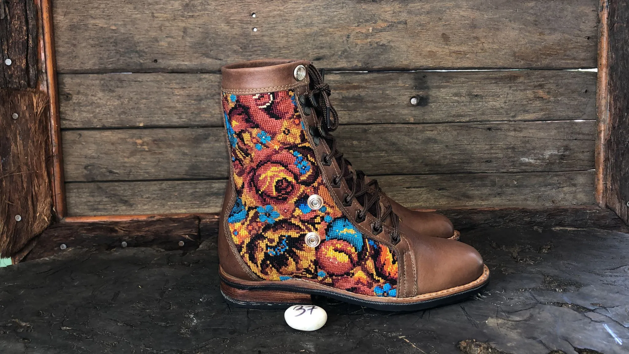 Size 37 Gypsy Boots - Autumn Rose Garden