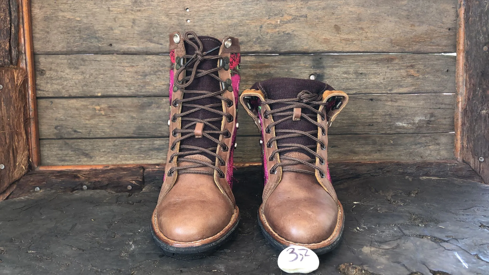 Size 37 Gypsy Boots - Pink Bird