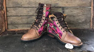 Size 37 Gypsy Boots - Pink Bird