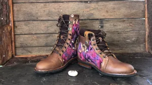 Size 37 Gypsy Boots - Purple Flower Power
