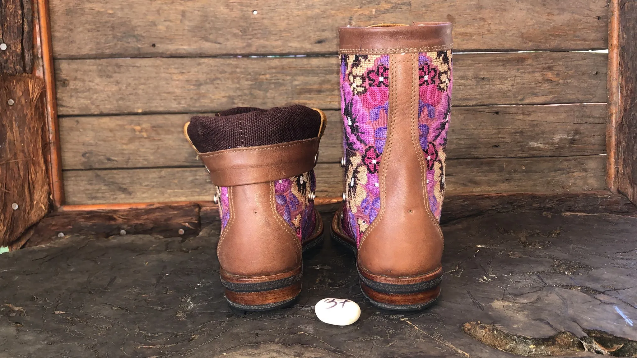 Size 37 Gypsy Boots - Purple Flower Power