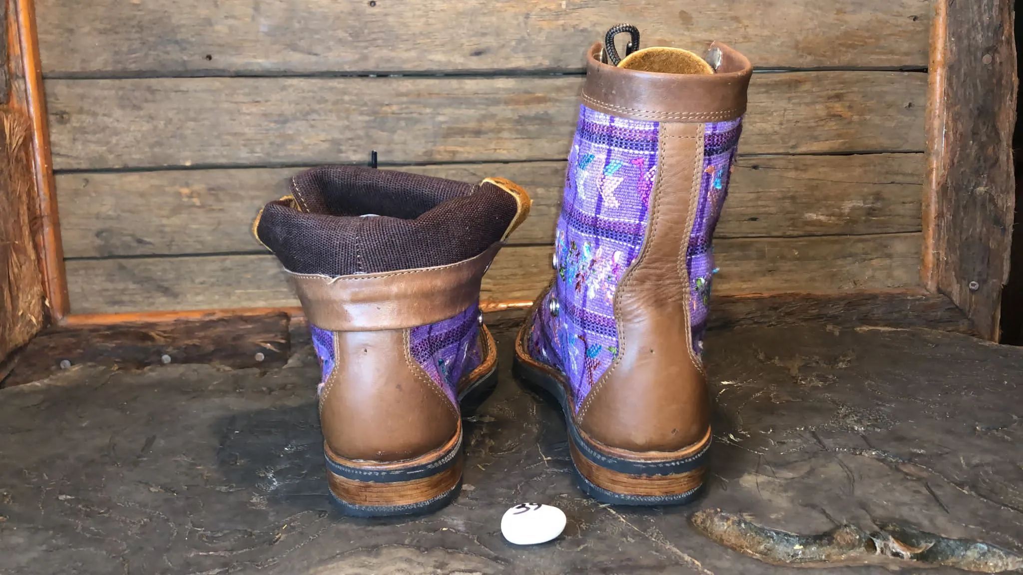 Size 39 Gypsy Boots - Birds on Purple