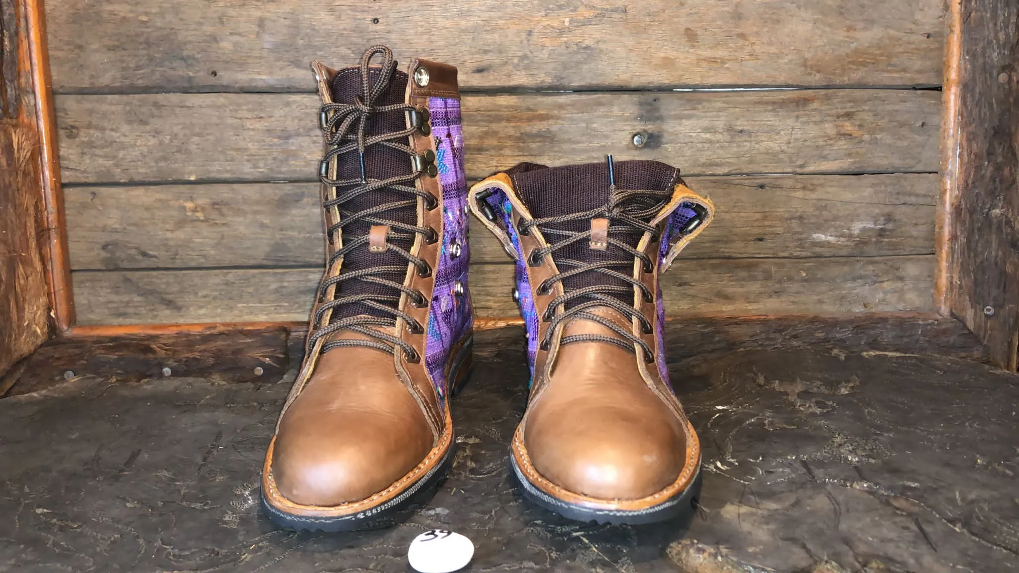 Size 39 Gypsy Boots - Birds on Purple