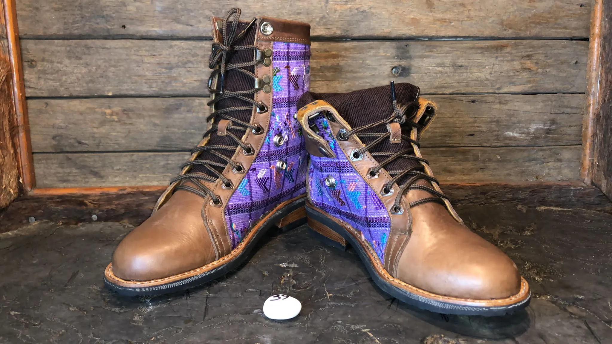 Size 39 Gypsy Boots - Birds on Purple