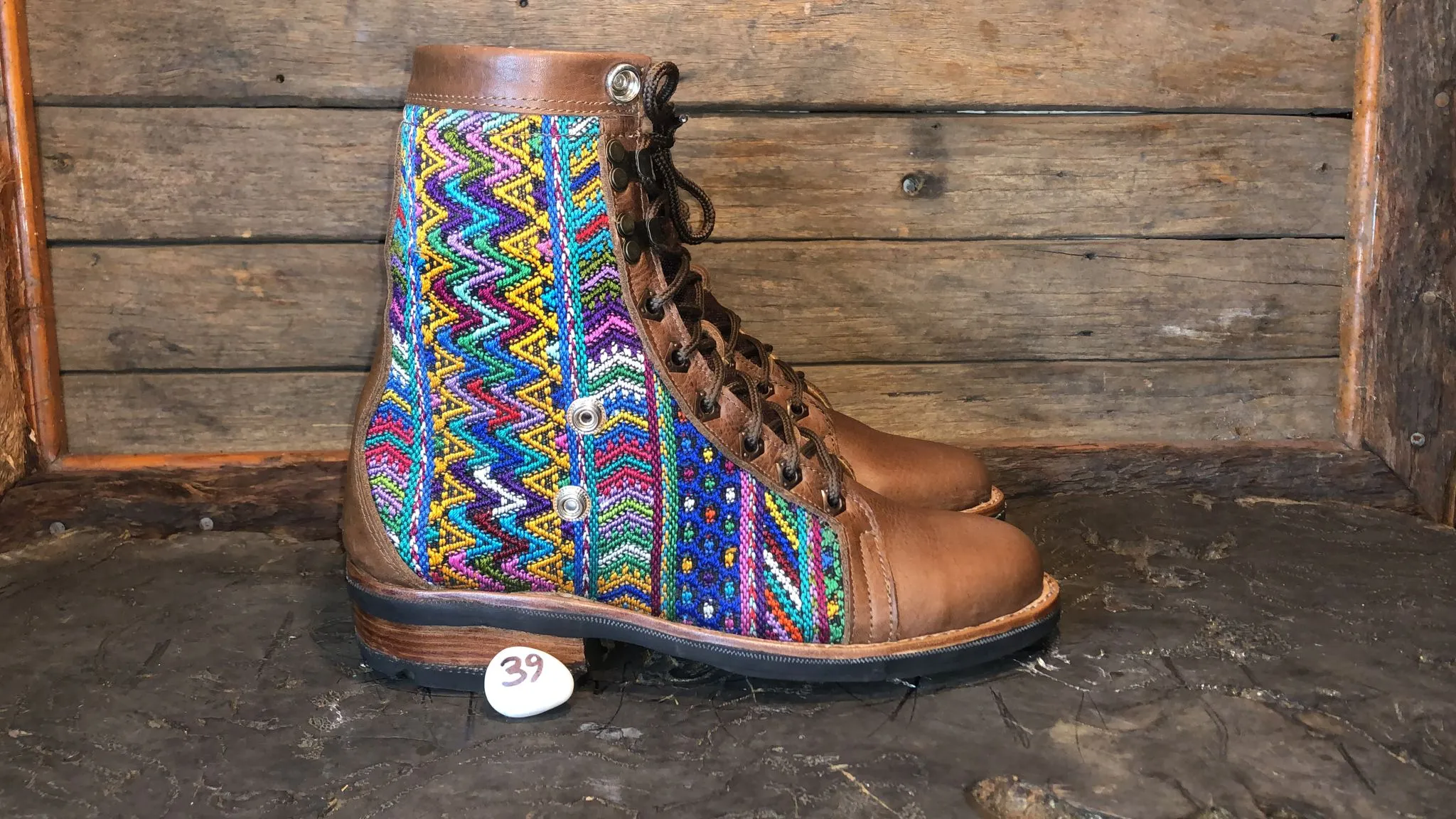 Size 39 Gypsy Boots - Yellow Zigzags