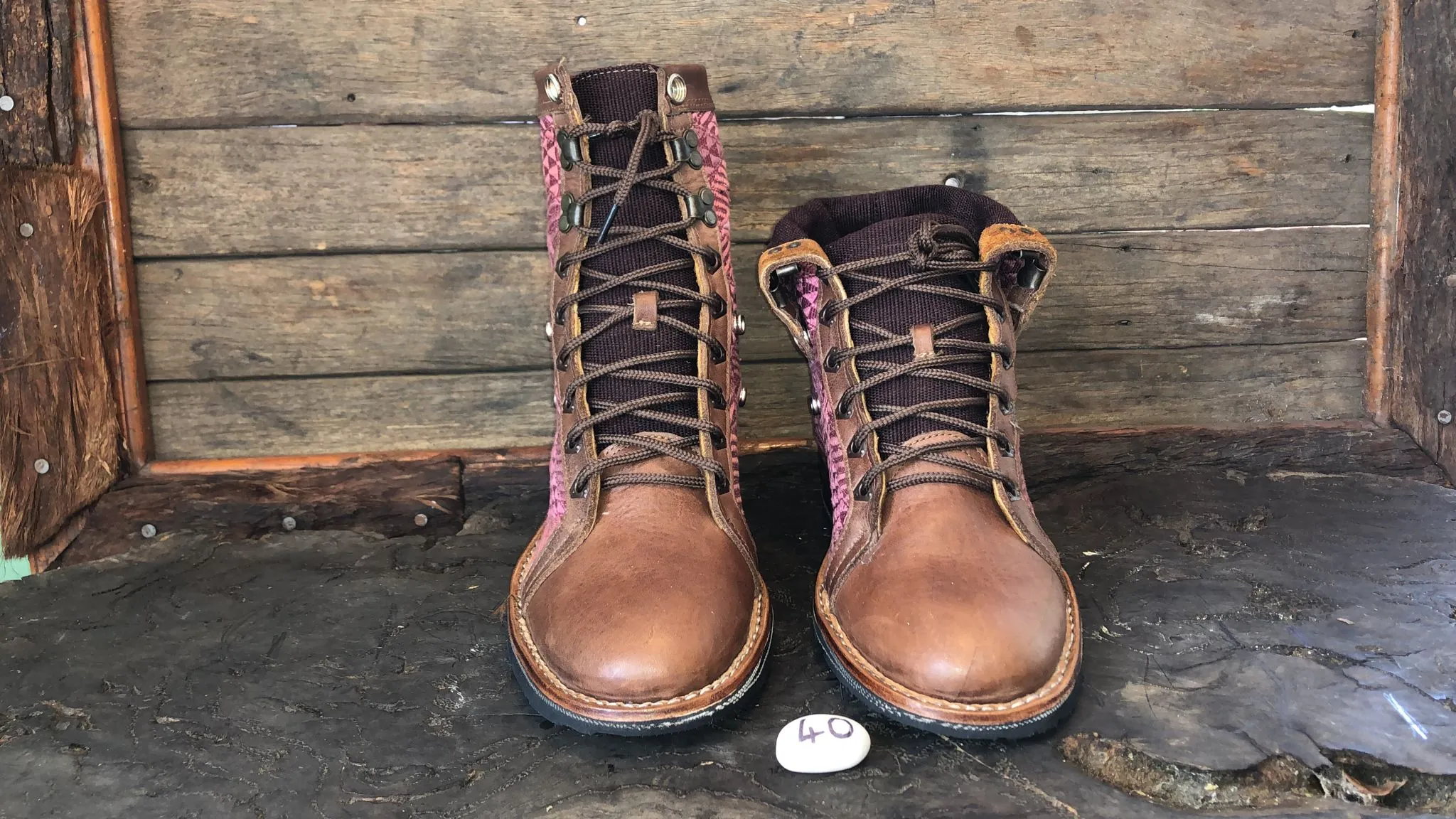Size 40 Gypsy Boots - Dusty Pink Rhombus