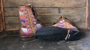Size 40 Gypsy Boots - Yellow Zigzag