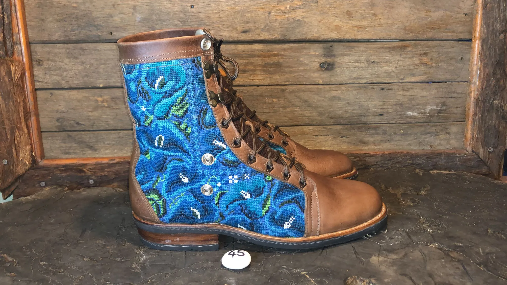 Size 45 Gypsy Boots - Blue Tulips