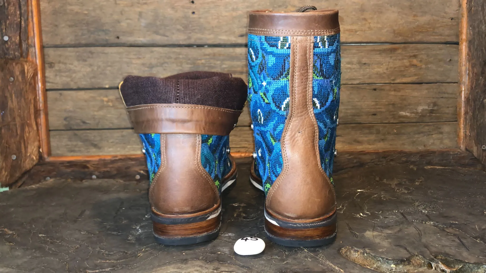 Size 45 Gypsy Boots - Blue Tulips