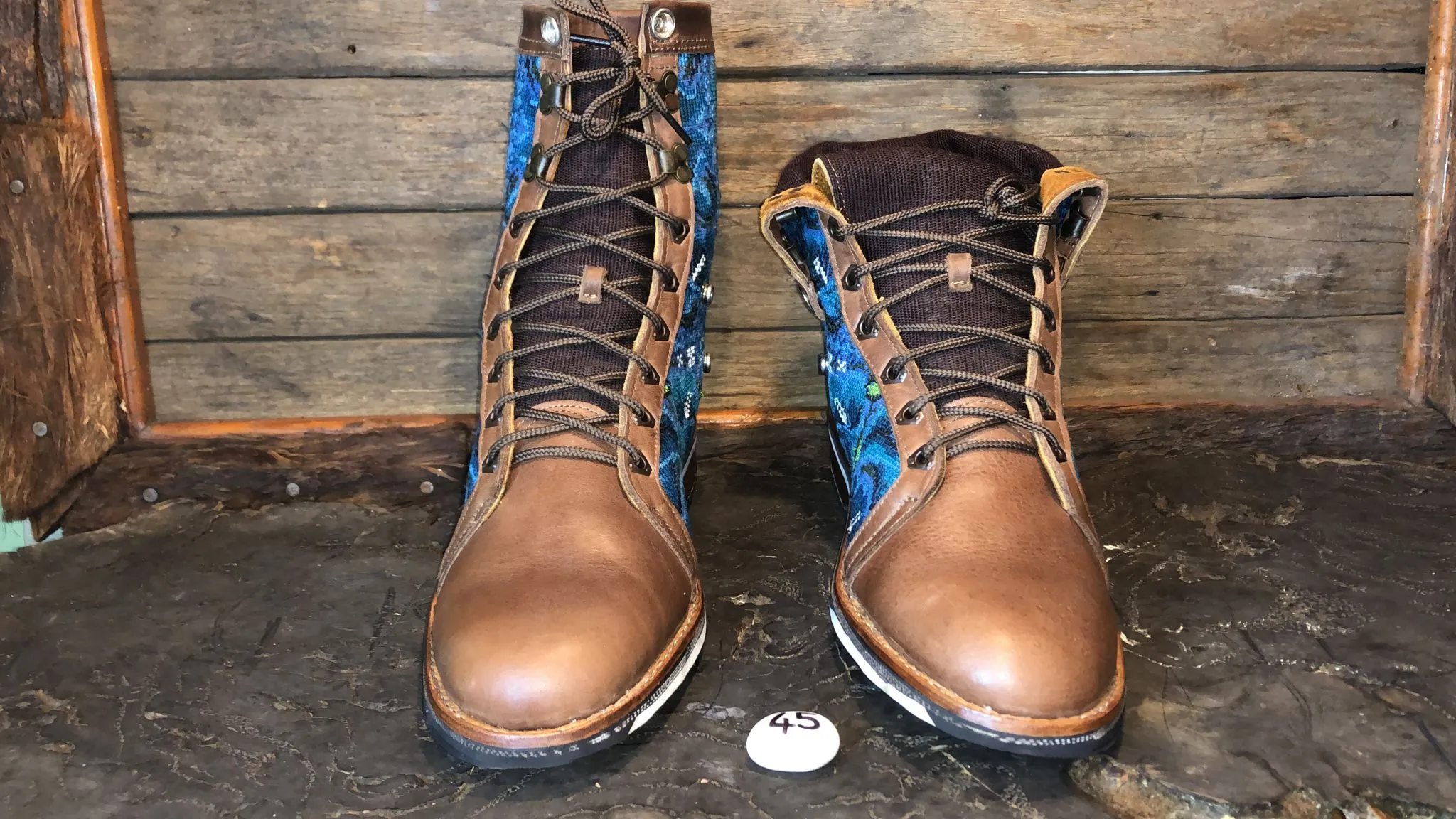 Size 45 Gypsy Boots - Blue Tulips