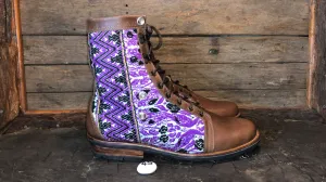 Size 45 Gypsy Boots - Purple Zigzag