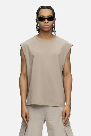 SLEEVELESS T-SHIRT CEMENT