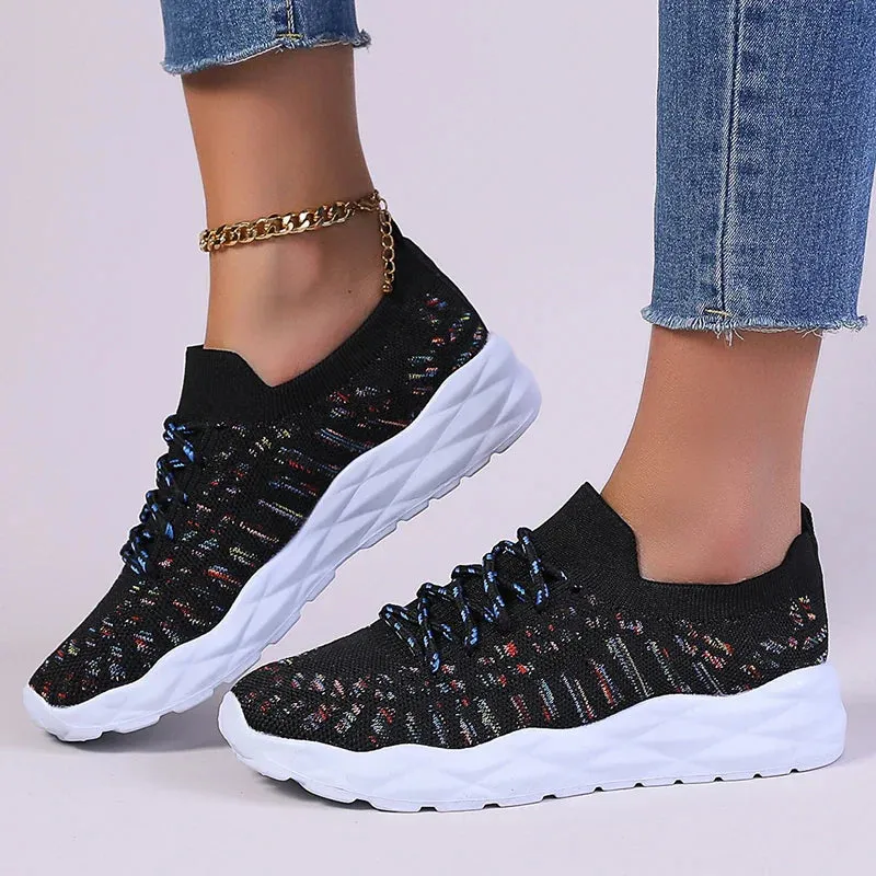 Soft Knit Lace-Up Trainers