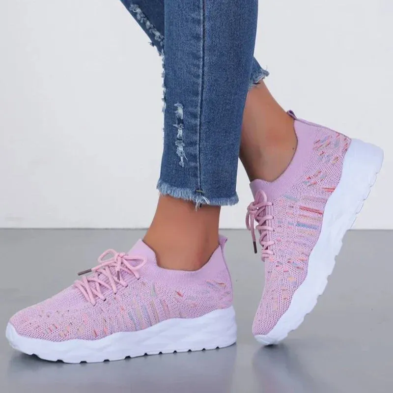 Soft Knit Lace-Up Trainers