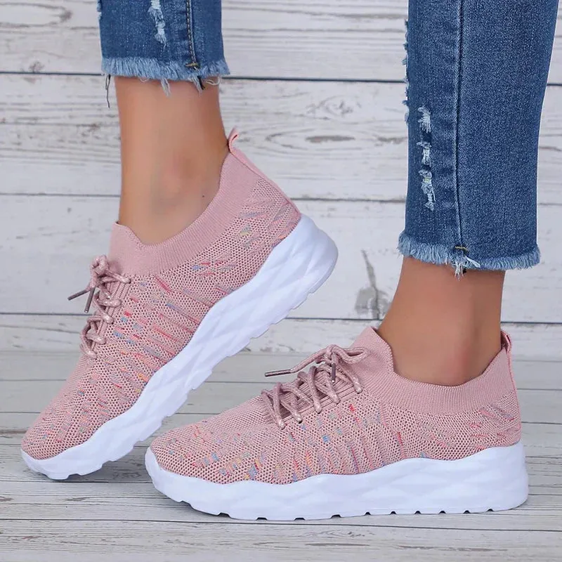 Soft Knit Lace-Up Trainers
