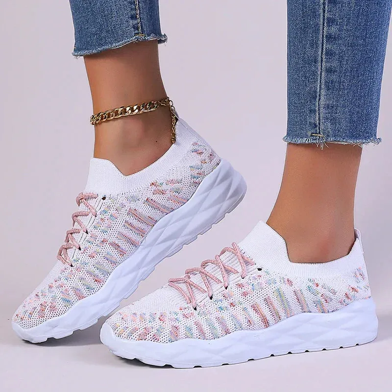 Soft Knit Lace-Up Trainers