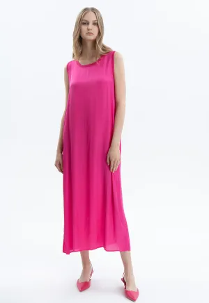 Solid A-line Maxi Sleeveless Dress