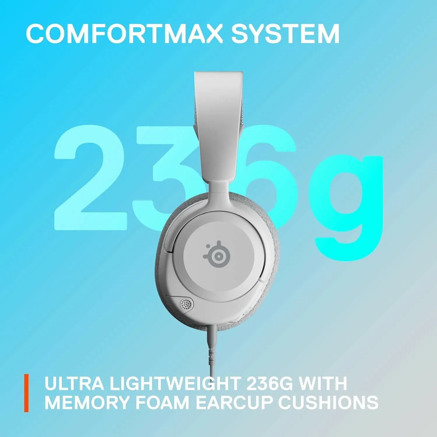 SteelSeries Arctis Nova 1P Multi-System Gaming Headset - 360° Spatial Audio - Comfort Design - Durable - Lightweight - Noise-Cancelling Mic - PS5/PS4, PC, Xbox, Switch - White
