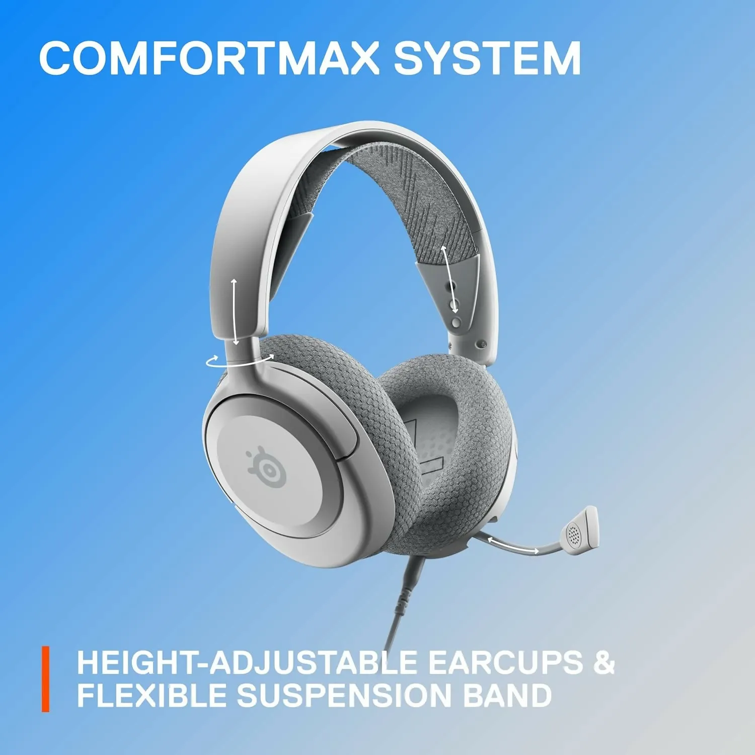 SteelSeries Arctis Nova 1P Multi-System Gaming Headset - 360° Spatial Audio - Comfort Design - Durable - Lightweight - Noise-Cancelling Mic - PS5/PS4, PC, Xbox, Switch - White