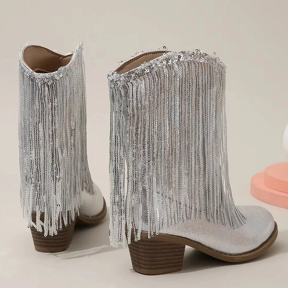 Tassels Pink Elegant Britain Princess Children Boot