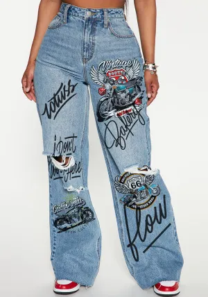 Timelessly Edgy High-Waisted Ripped Casual Denim Jeans