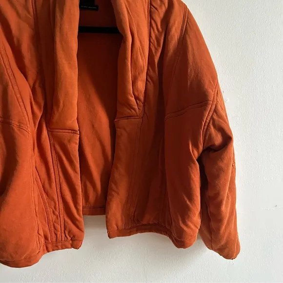 Urban Outfitters Out From Under Sz S Vera Puffy Relaxed Orange Open Front Jacket